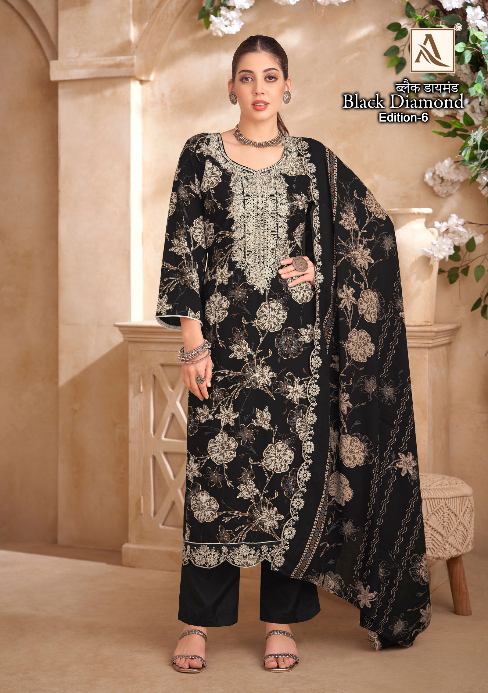 Black Diamond 6 By Alok Suit Rayon Printed Dress Material Exporters In India